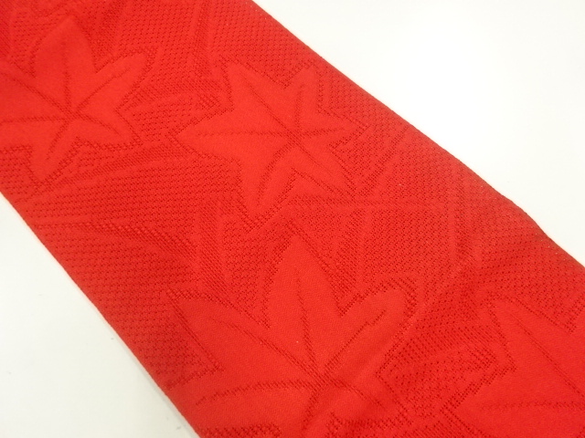 JAPANESE NAGOYA OBI FOR SUMMER / WOVEN MAPLE LEAVES